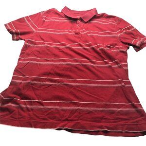 Aeropostale Men's Large Snap Closure Pullover Red Stripe Shirt Preowned